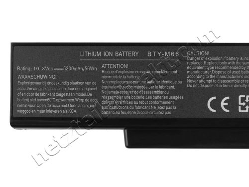 4800mAh 6 Zellen MSI GE600-086XPL Akku
