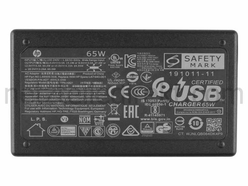 Original 65W USB-C HP ProBook 440 G6 445 G8 Netzteil Ladegerät + Kabel