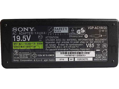 19.5V 3.9A 75W Sony Vaio VGN-CS160FR Notebook Netzteil