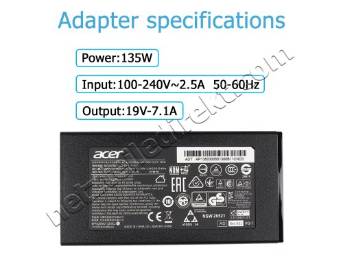 135w Acer Nitro 5 AN515-51-74MN Netzteil Ladegerät