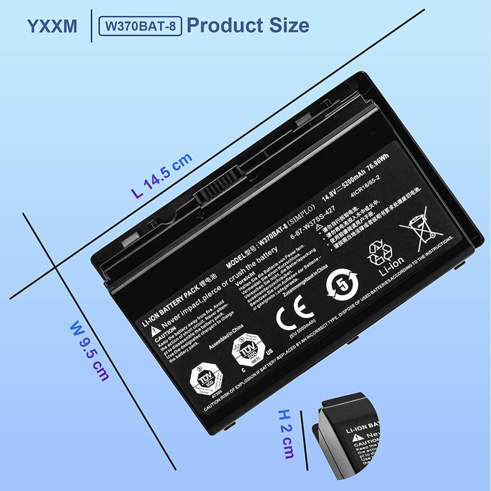 5200Mah Hasse K590S Sager NP6350 NP6370 NP7370 NP7352 Akku