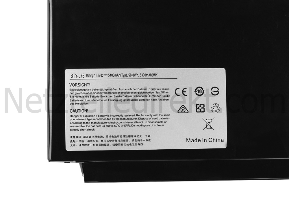 5400mAh 9 Zellen MSI GS70 2QC MS-1774 Akku