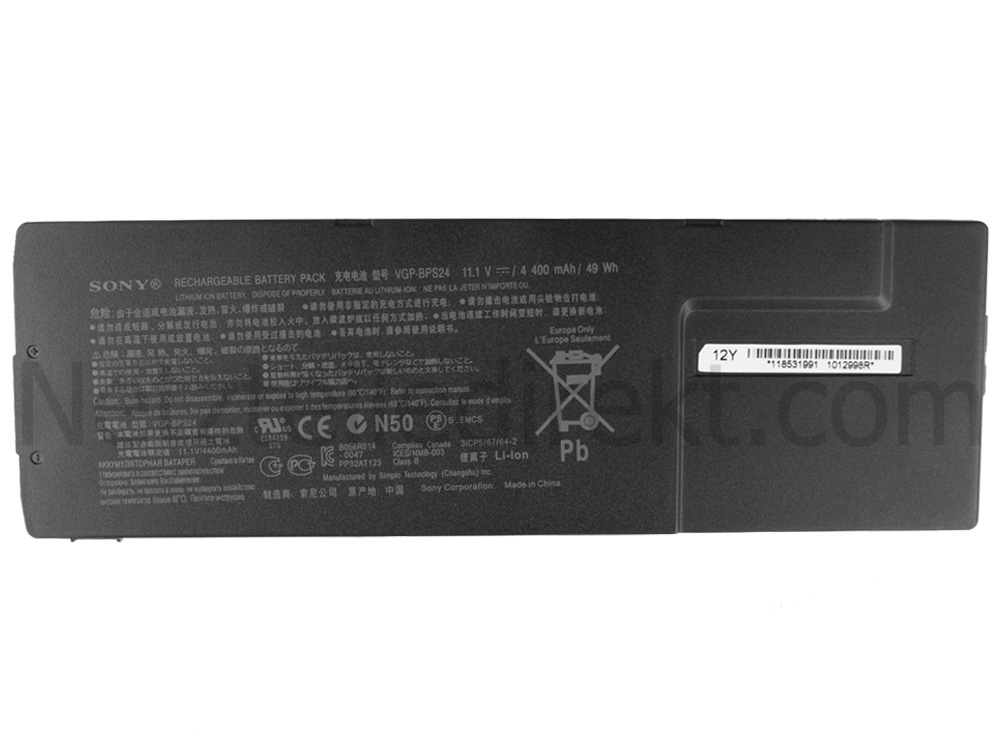 Original 6 Zellen 4400mAh Sony VAIO VPCSB Akku