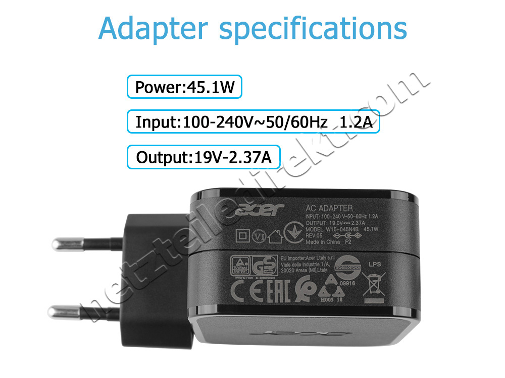 Original 45w Acer W15-045N4B Netzteil Ladegerät