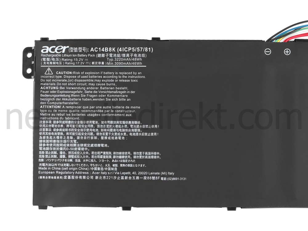 Original 3220mAh 48Wh Akku Acer Aspire E5-771 Aspire E5-771G