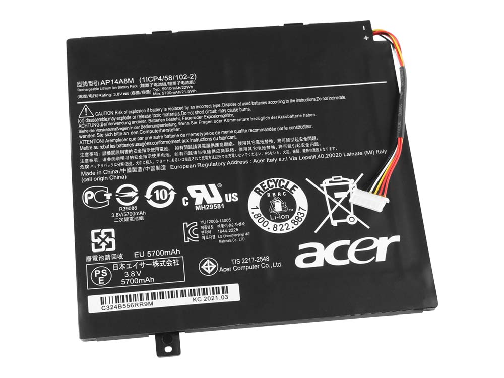 Akku Acer Iconia Tab 10 A3-A20-K7SZ A3-A20-K79Q 22Whr 3 Zellen
