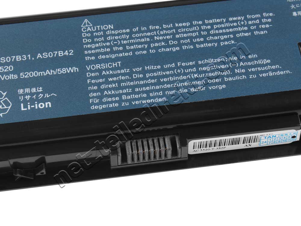 Original 4400mAh 48Wh 6 Zellen Acer AS07B32 Akku