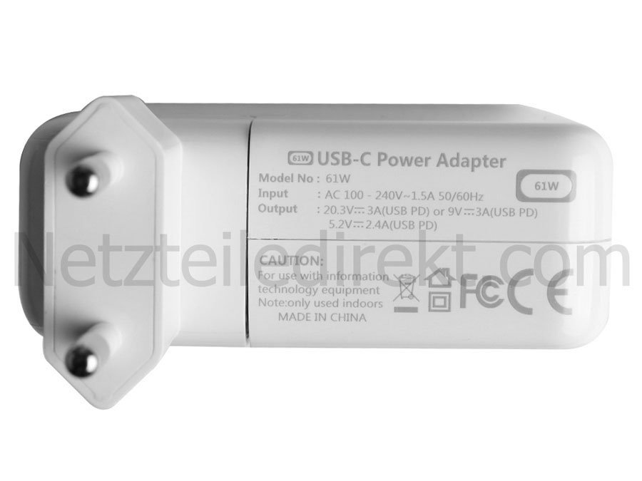 61w USB-CApple MacBook Pro 13 MR9Q2D/A Netzteil Ladegerät