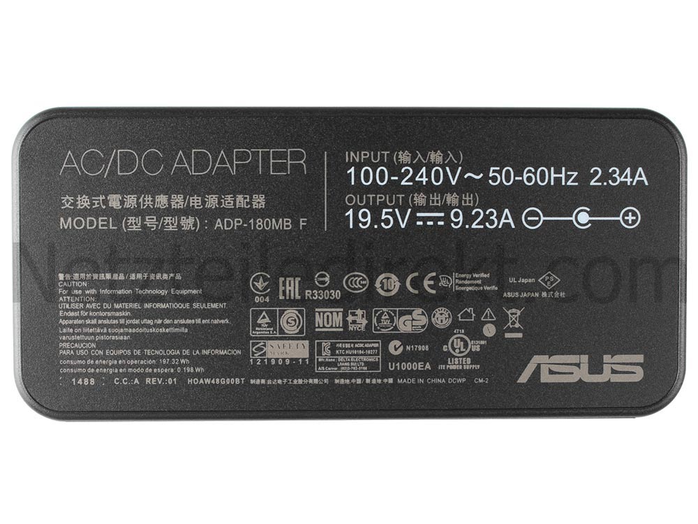 Original 180W 19.5V 9.23A Asus Zen Aio Pro Z240ICGT-GJ013X Netzteil