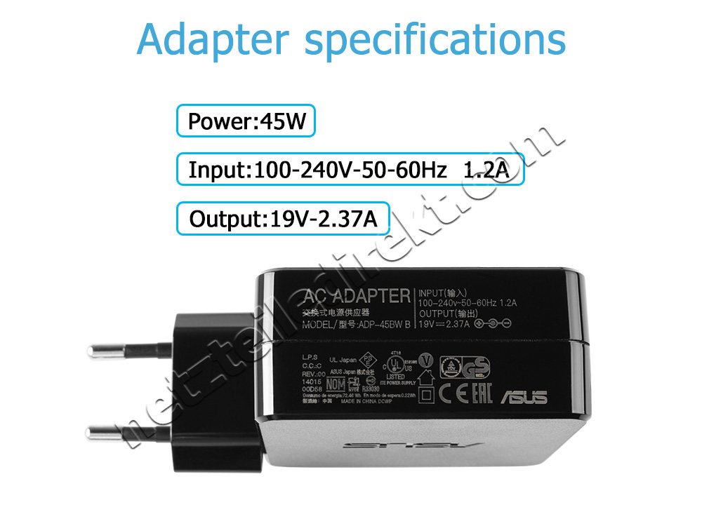 Original 45W Asus VivoBook 15 F512FA Netzteil Ladegerät + Kabel