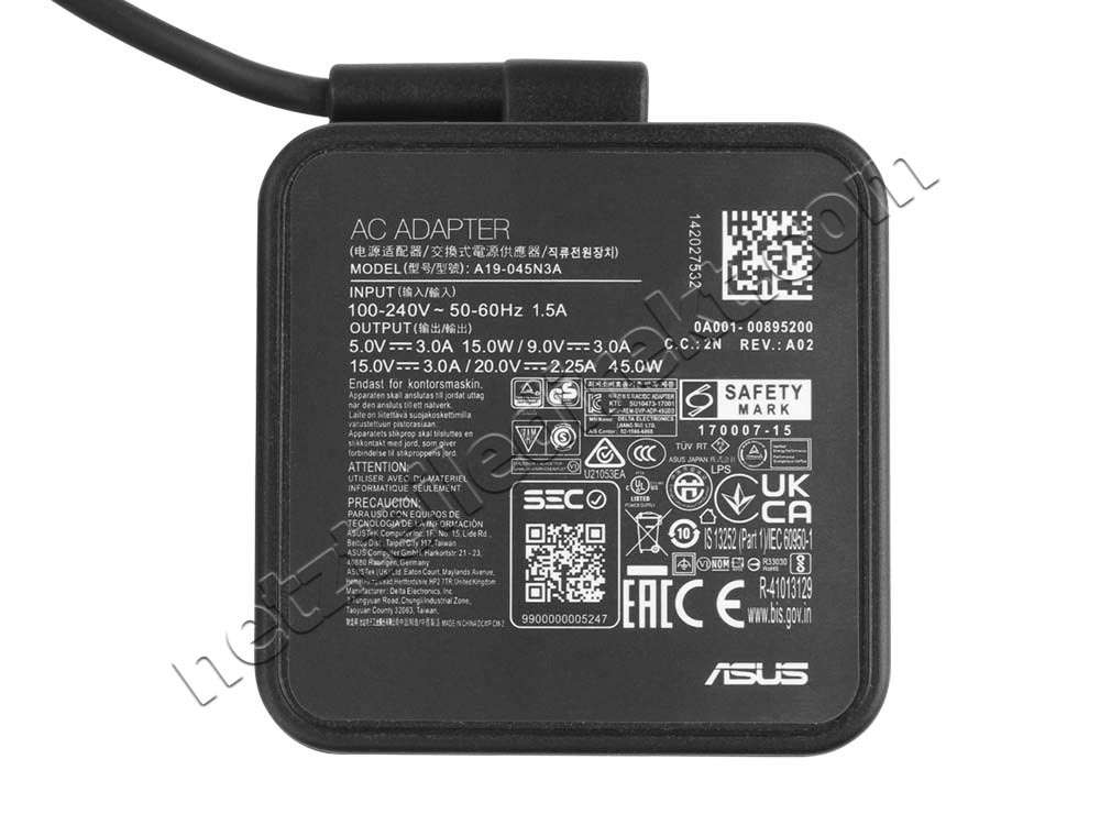 45W USB-C Asus Chromebook Vibe CX34 Flip CX3401FBA Netzteil Ladegerät + Kabel