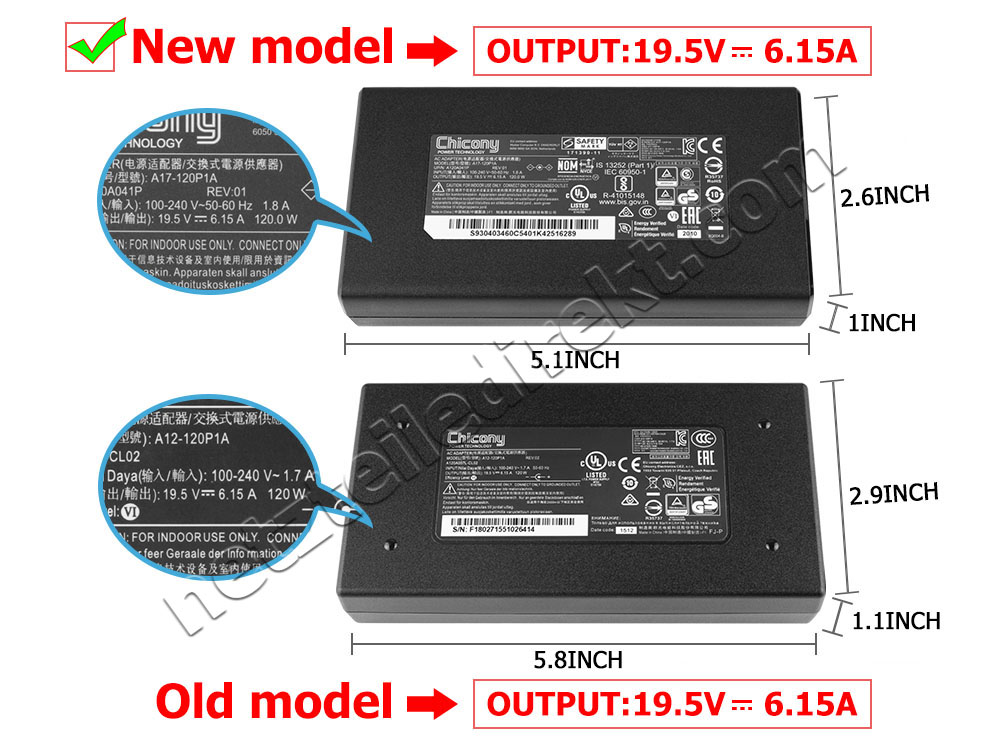 120W Medion Akoya X9613 (MD 97374) Netzteil Ladegerät + Kabel
