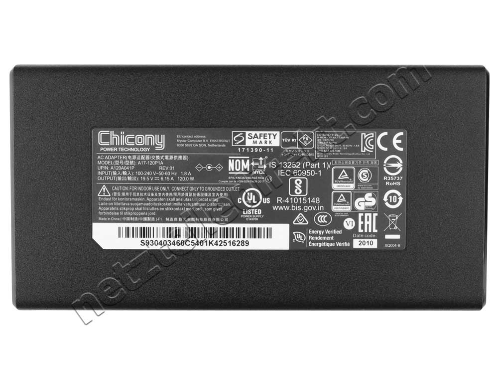 120W Medion Akoya X9613 (MD 97374) Netzteil Ladegerät + Kabel