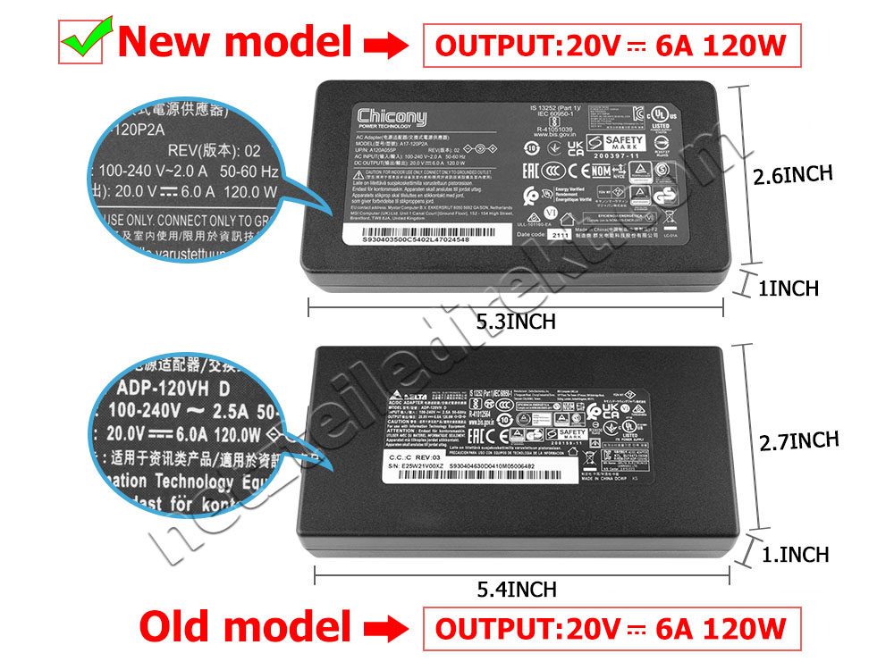 Original 120W MSI Cyborg 15 A12VF MS-15K1 Netzteil Ladegerät + Kabel