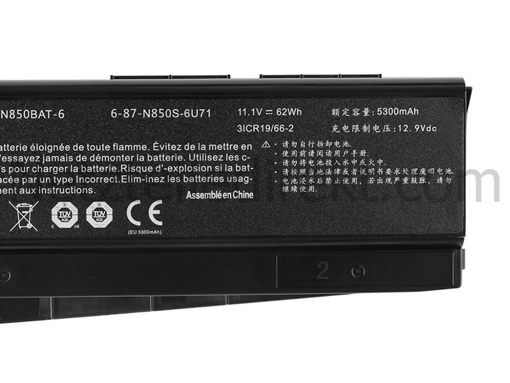 5300mAh 62Wh 6 Zellen Akku für Medion Erazer P6705 MD 61365
