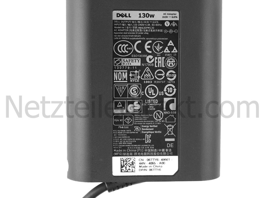 130W Dell G3 15 3590 P89F P89F001 Netzteil Ladegerät