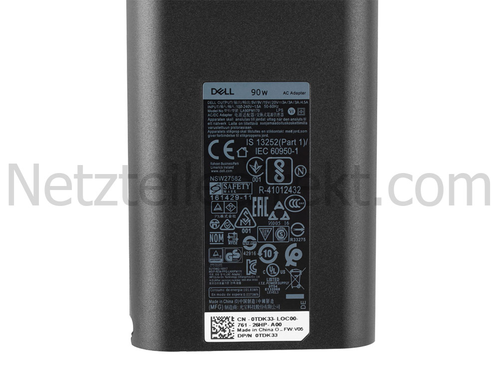 Original USB-C 90W Netzteil Ladegerät Dell P56F P56F001