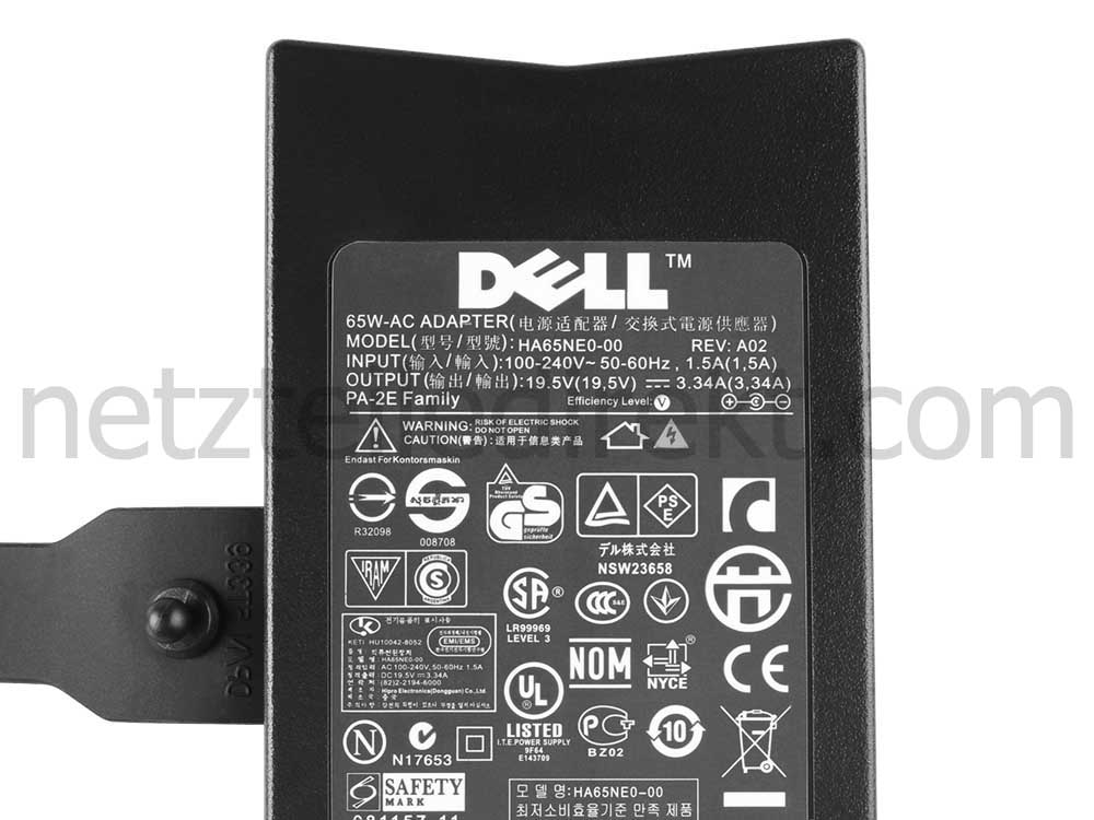 19.5V 3.34A 65W Slim Dell Inspiron N7720 Notebook Netzteil
