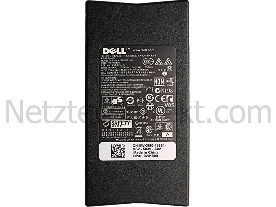 19.5V 4.62A 90W Slim Dell DA65NS0-00 DA90PE1-00 Notebook Netzteil