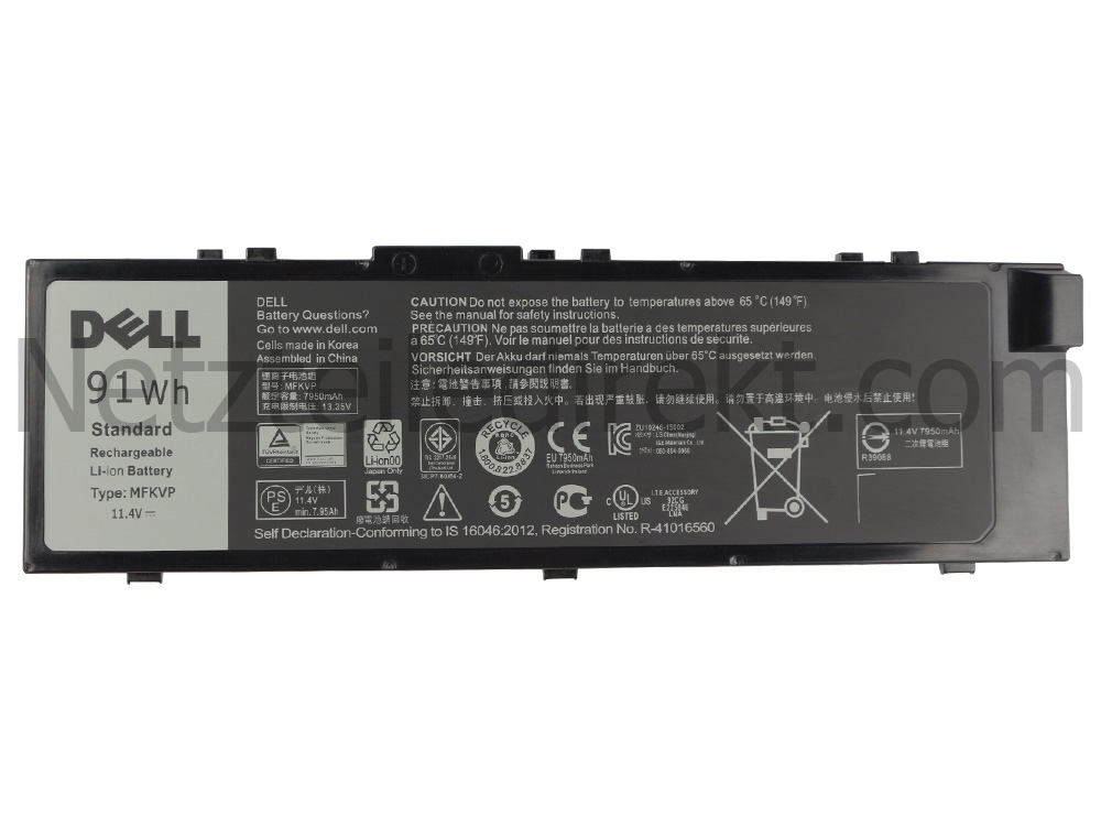 6 Zellen 91Wh Dell Precision M7710 P29E P29E001 Akku