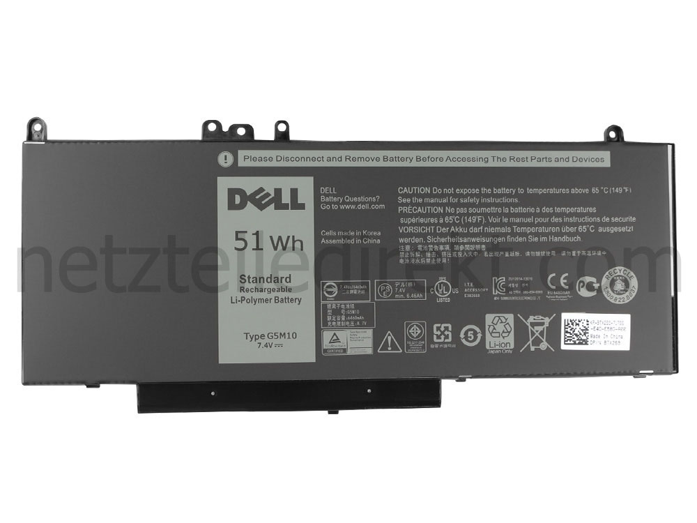 Original 51Wh 4-Zellen Dell Latitude 12 E5250 P25S001 Akku