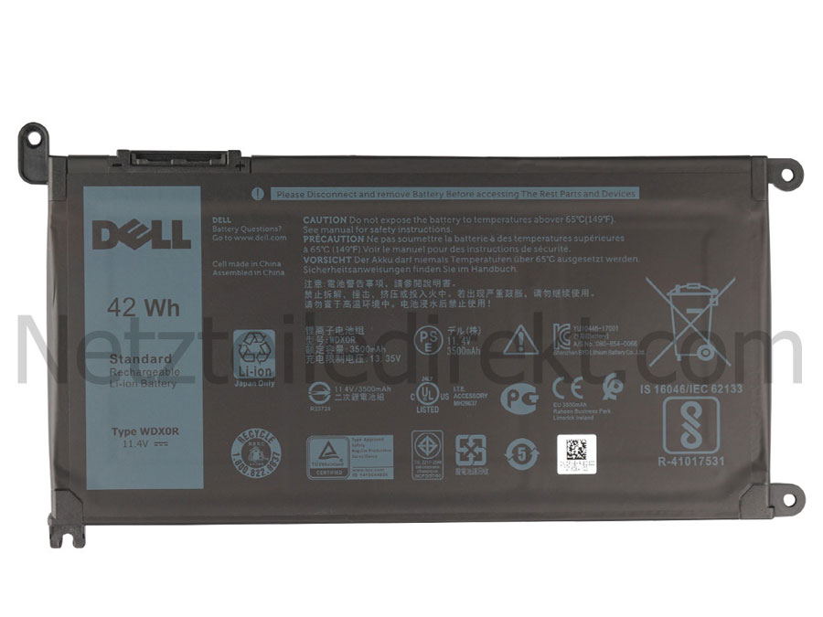3500mAh 42Wh 3 Zellen Dell Vostro 15 5568 P62F P62F001 Akku