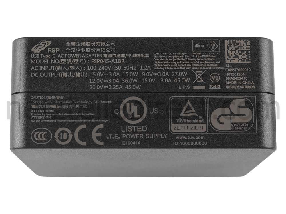 45W USB-C Acer Cb314-1HT-C80l Netzteil Ladegerät + kable