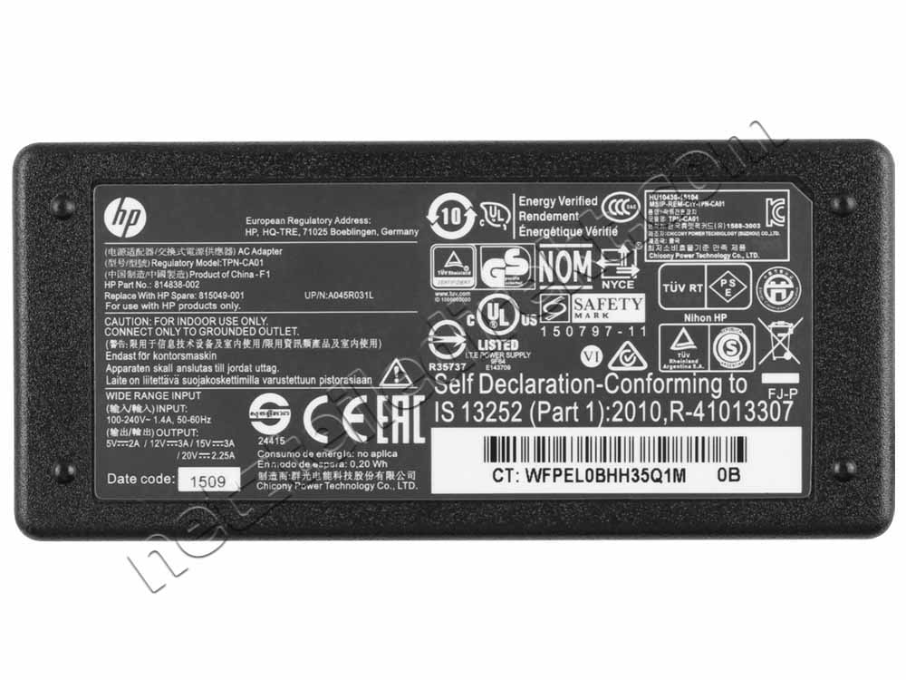 Original 45W USB-C HP L42206-003 L42206-002 Netzteil Ladegerät + Kabel