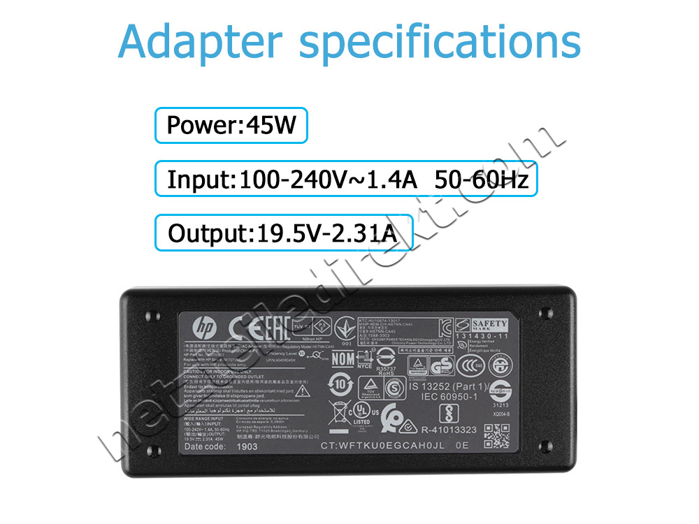 Original 45w HP 14-cf0008ur 4JV42EA Netzteil Ladegerät