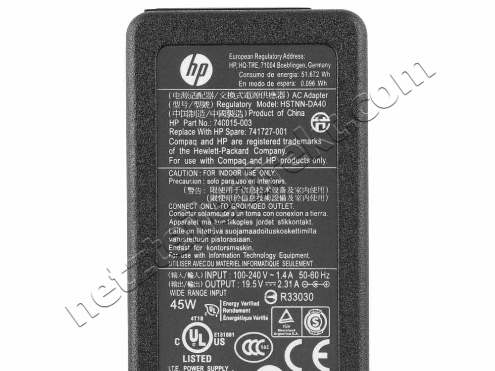 Original 45W HP EliteBook 840 G1 Serie Netzteil