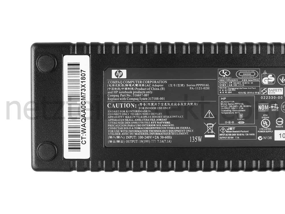 135W HP Compaq 6715b 6910p 8510p Netzteil