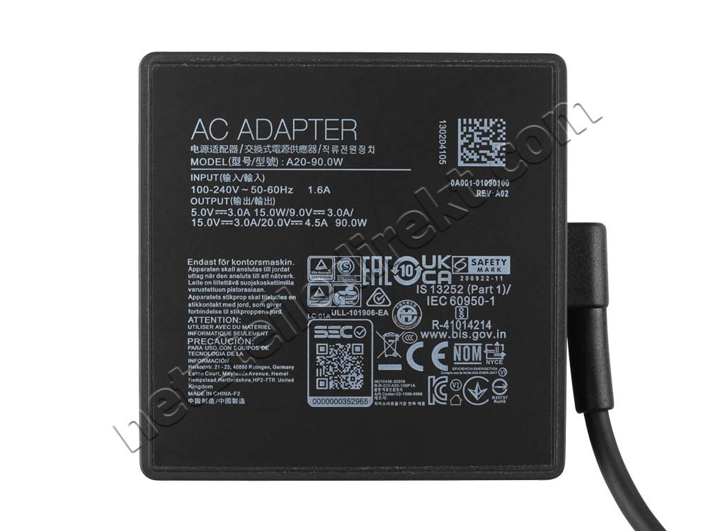 Original 90W HP Spectre x360 15-bl002ng 1DM35EA Netzteil + Frei Ladekabel