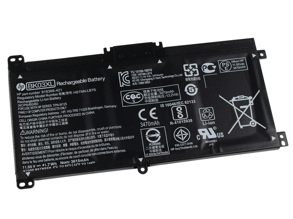 Original 3470mAh 41.7Wh 3 Zellen Akku HP 916366-541 916811-855