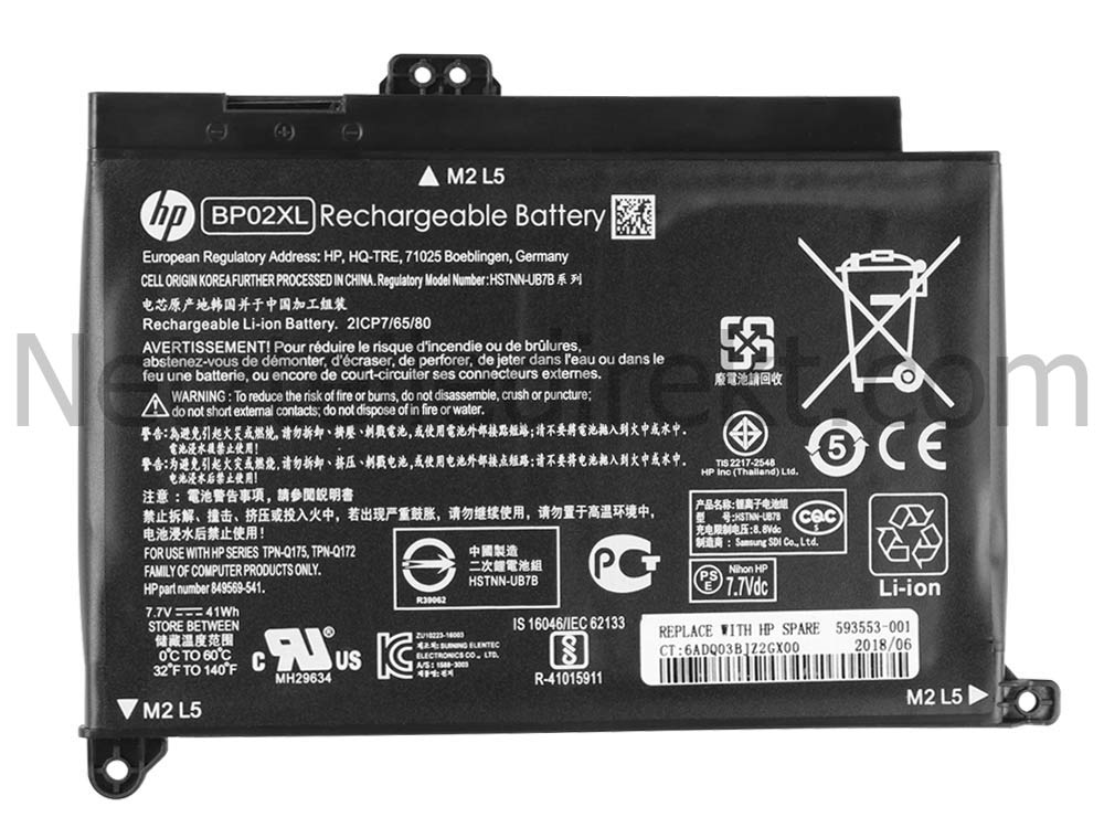 Original 41Wh Akku HP BP02XL BP02041XL 849569-421