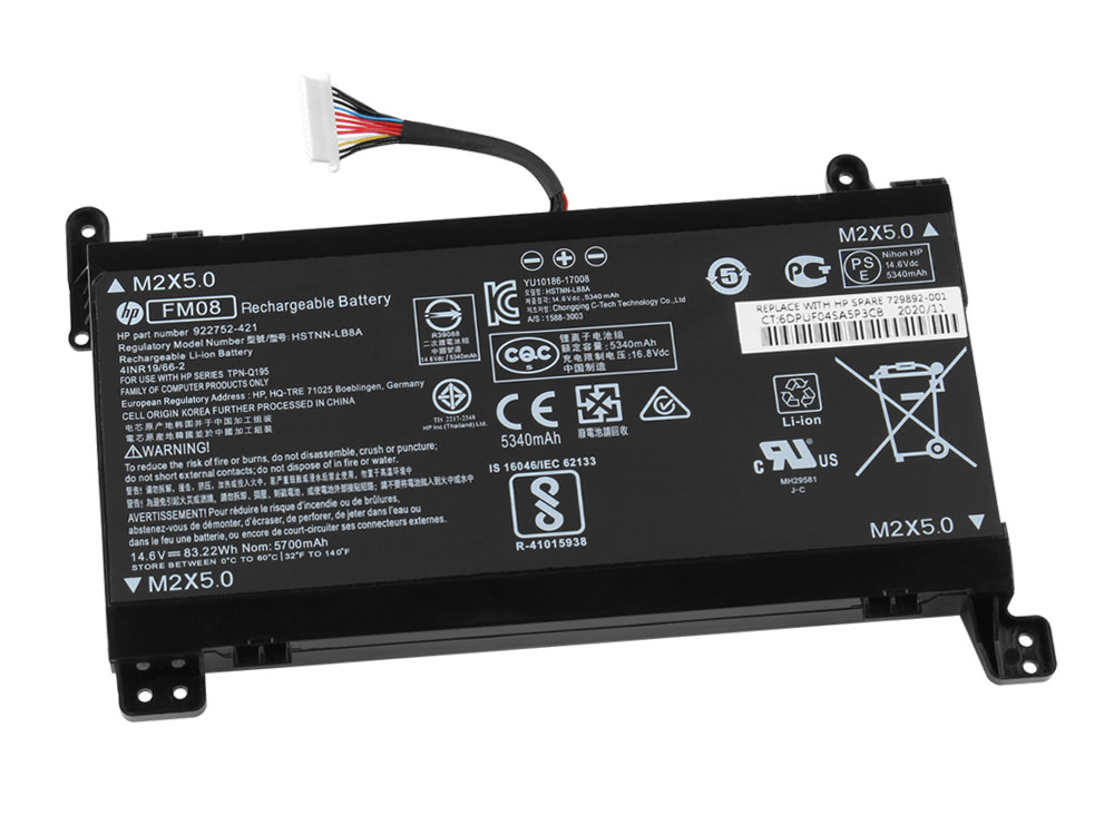 Original 83.22Wh Akku HP 922976-855 922977-855 12Pin