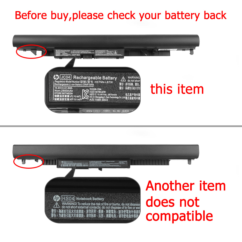 2850mAh 41.6Wh 4 Zellen HP 250 G6 Akku