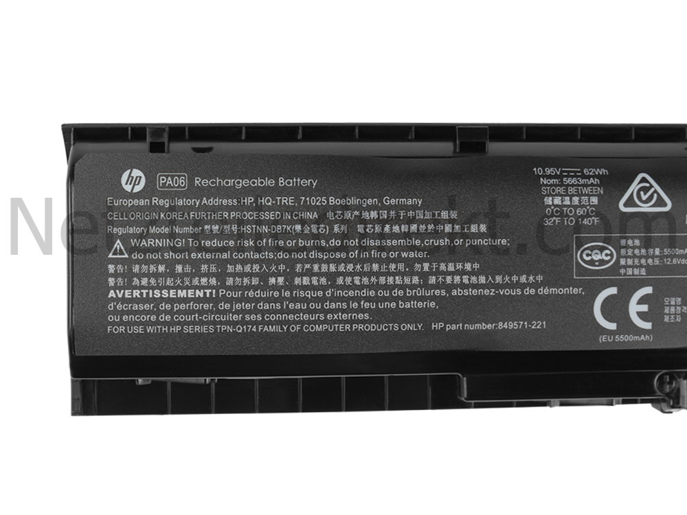 Original 5663mAh 62Wh 6 Zellen Akku HP PA06 PA06062 TPN-Q174