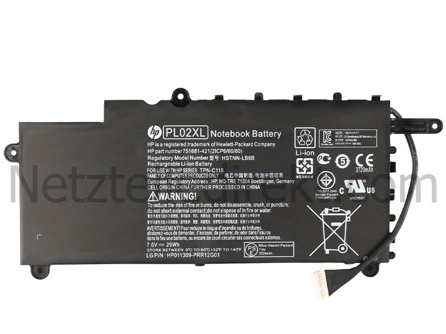 Original 29Whr HP 751681-421 TPN-C115 STNN-LB6O Akku