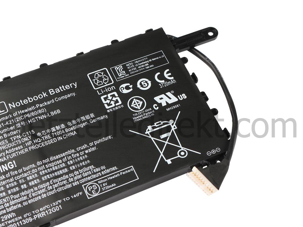 Original 29Whr HP 751681-421 TPN-C115 STNN-LB6O Akku