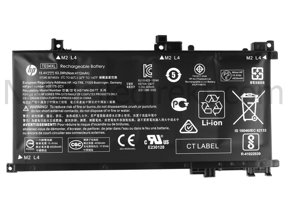 Original 4112mAh 63.3Wh Akku HP Omen 15-ax200nb 15-ax200nc