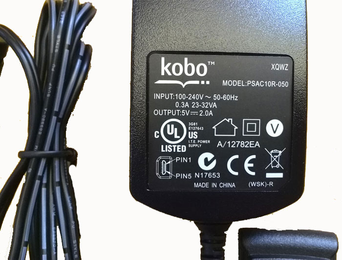 10W Kobo PSAC10R-050 Netzteil - zum Schließen ins Bild klicken