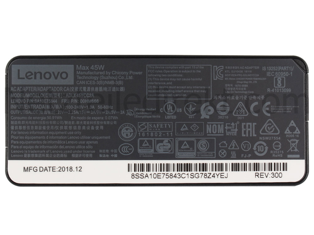 45W USB-C Lenovo ThinkPad T14 Gen 2 20W0006FPH Netzteil Ladegerät