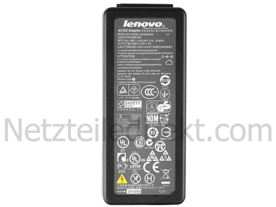 40W Lenovo IdeaPad U310 MAG66GE Notebook Netzteil