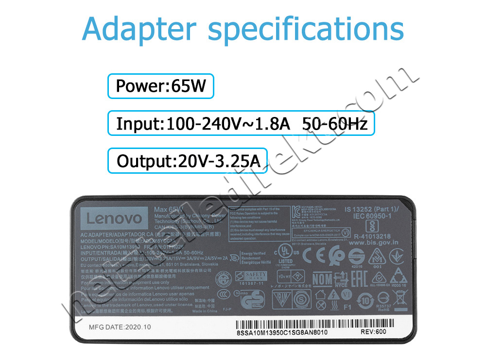 65W USB-C Lenovo ThinkPad X1 Tablet 2nd Gen 20JC Netzteil Ladegerät