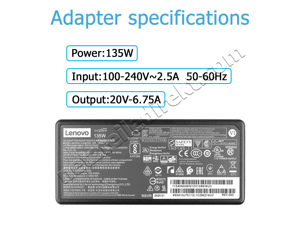 135W lenovo IdeaCentre Flex 20 Dual-Modus-Desktop Netzteil