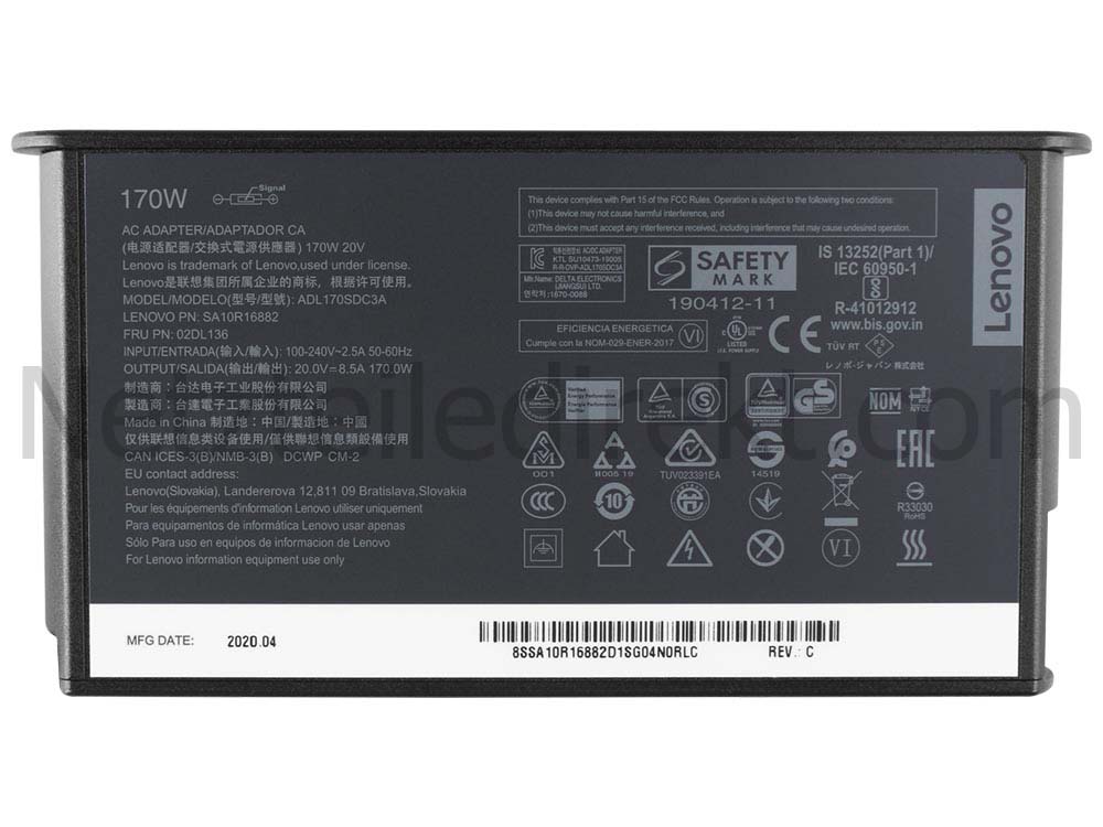 Original 170W Lenovo IdeaPad Gaming 3 15ARH7 82SB 82UK Netzteil + kabel