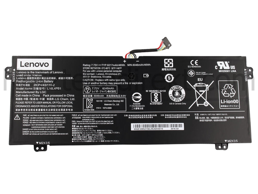 6268mAh 48Wh 4 Zellen Lenovo Ideapad 720S-13IKB 81BV Akku