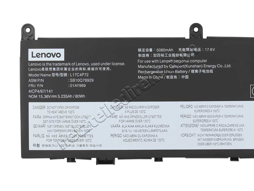 Original 5235mAh 80Wh 4 Zellen Lenovo ThinkPad X1 Extreme Gen 2 Akku