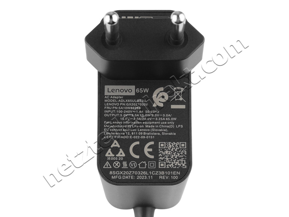 Original 65W USB-C Lenovo SA10E75822 Netzteil Ladegerät