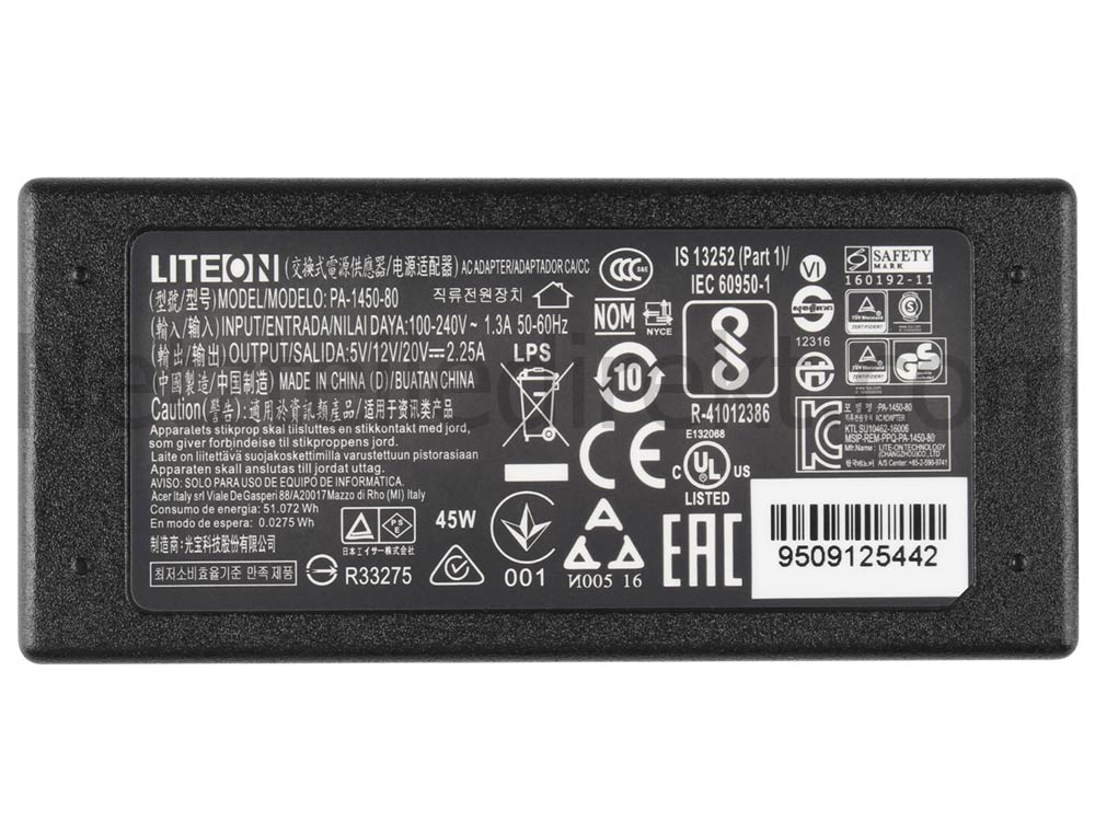 45w Acer Aspire R7-372T ASR7-372T Netzteil Ladegerät